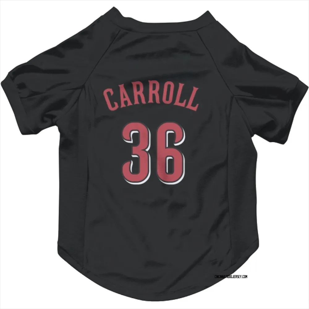 Cincinnati Reds Clay Carroll Black Pet Jersey for Dog & Cat