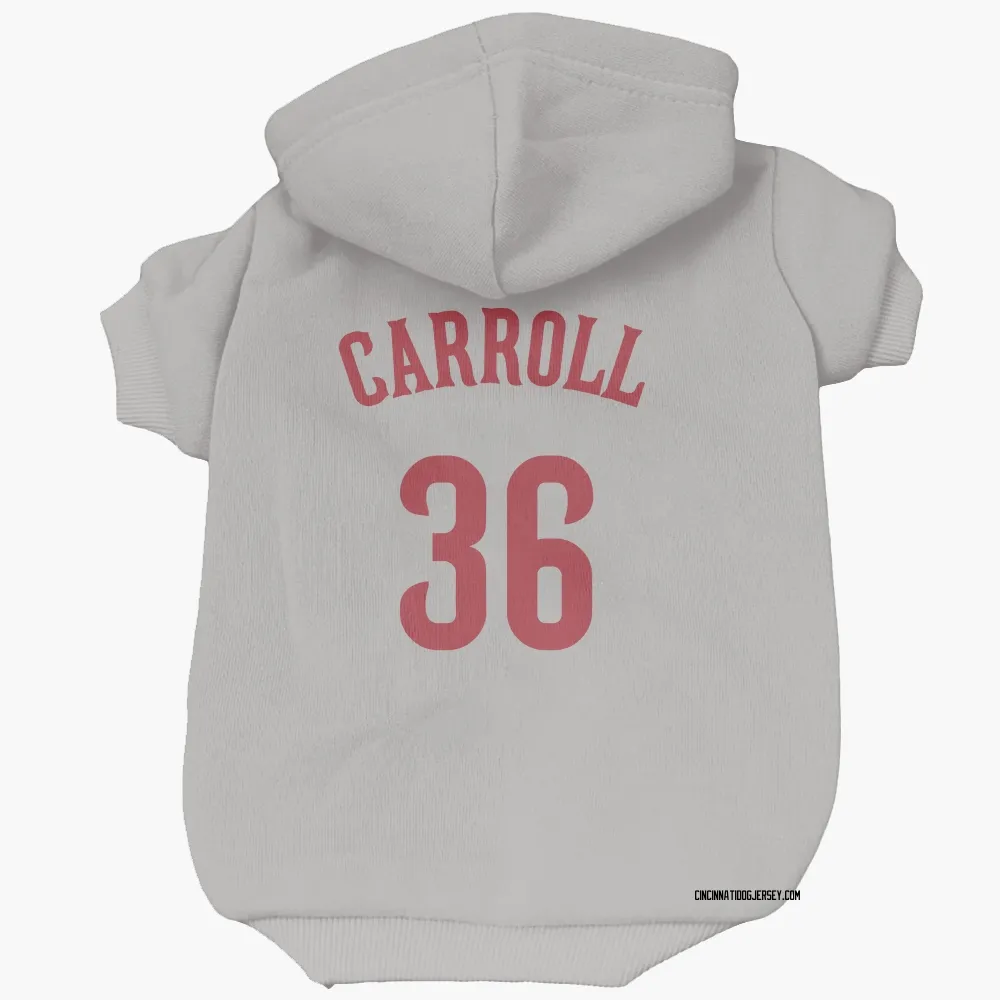 Cincinnati Reds Clay Carroll Gray Pet Hoodie for Dog & Cat