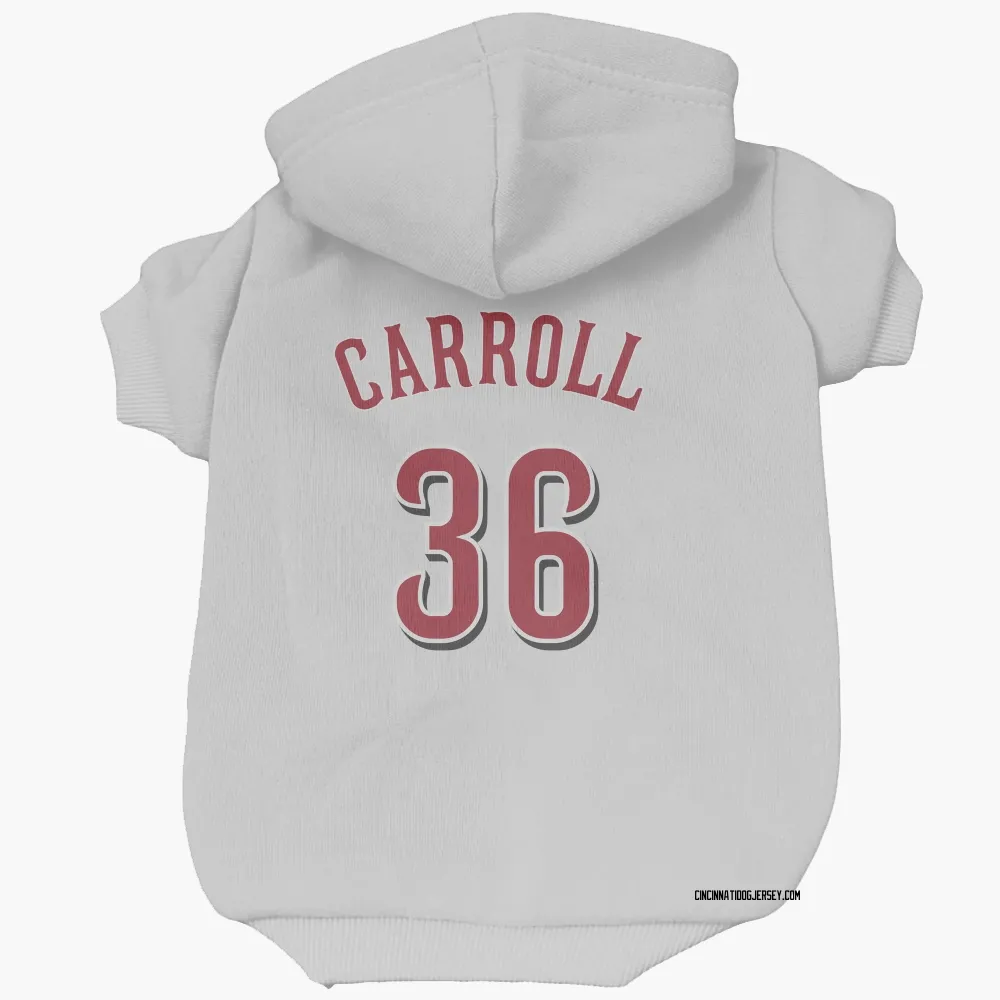 Cincinnati Reds Clay Carroll White Pet Hoodie for Dog & Cat