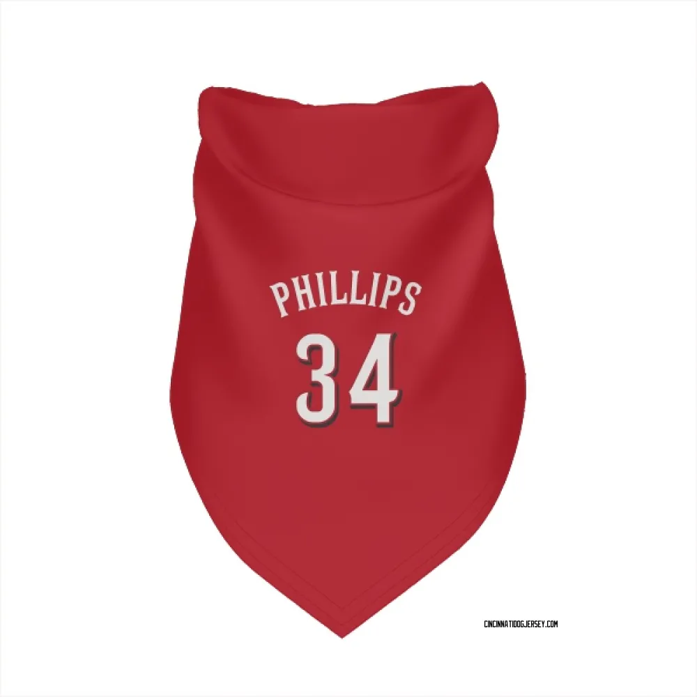 Cincinnati Reds Connor Phillips Scarlet Pet Bandana for Dog & Cat