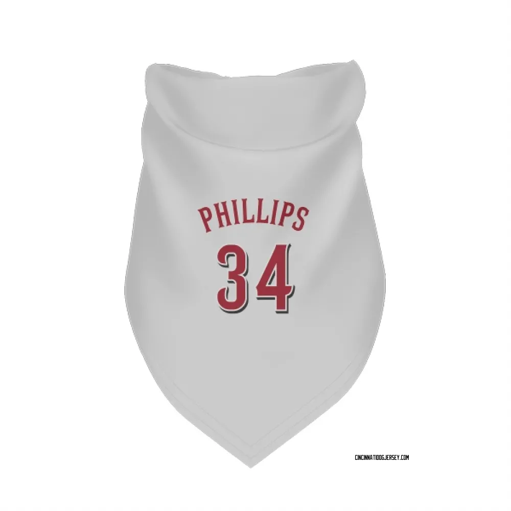 Cincinnati Reds Connor Phillips White Pet Bandana for Dog & Cat