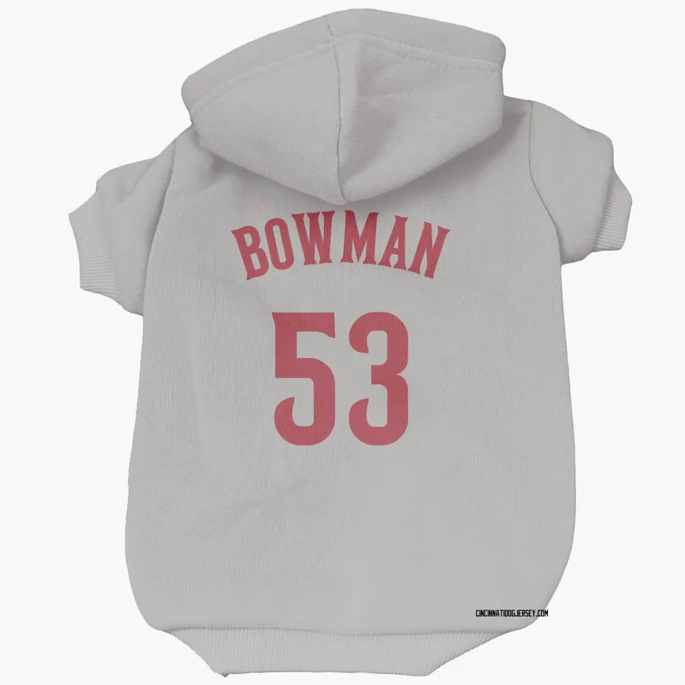 Cincinnati Reds Cooper Bowman Gray Pet Hoodie for Dog & Cat
