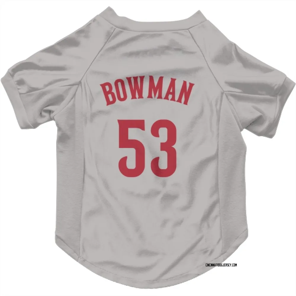 Cincinnati Reds Cooper Bowman Gray Pet Jersey for Dog & Cat
