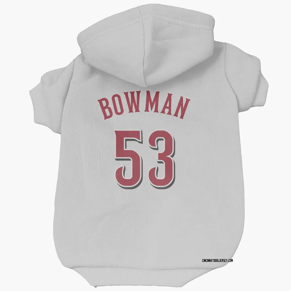 Cincinnati Reds Cooper Bowman White Pet Hoodie for Dog & Cat