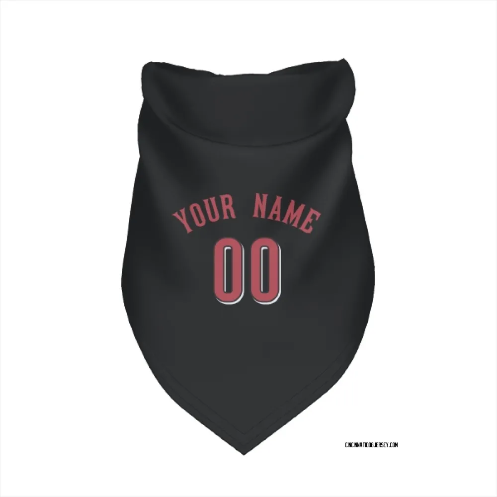 Cincinnati Reds Custom Black Pet Bandana for Dog & Cat