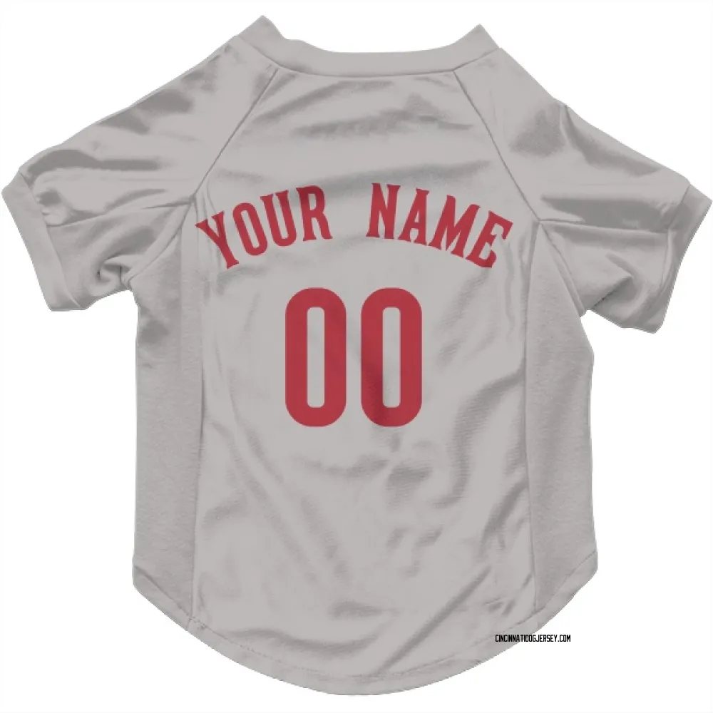 Cincinnati Reds Custom Gray Pet Jersey for Dog & Cat