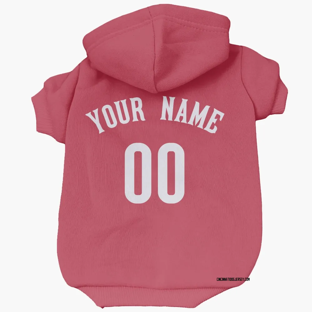 Cincinnati Reds Custom Red Pet Hoodie for Dog & Cat