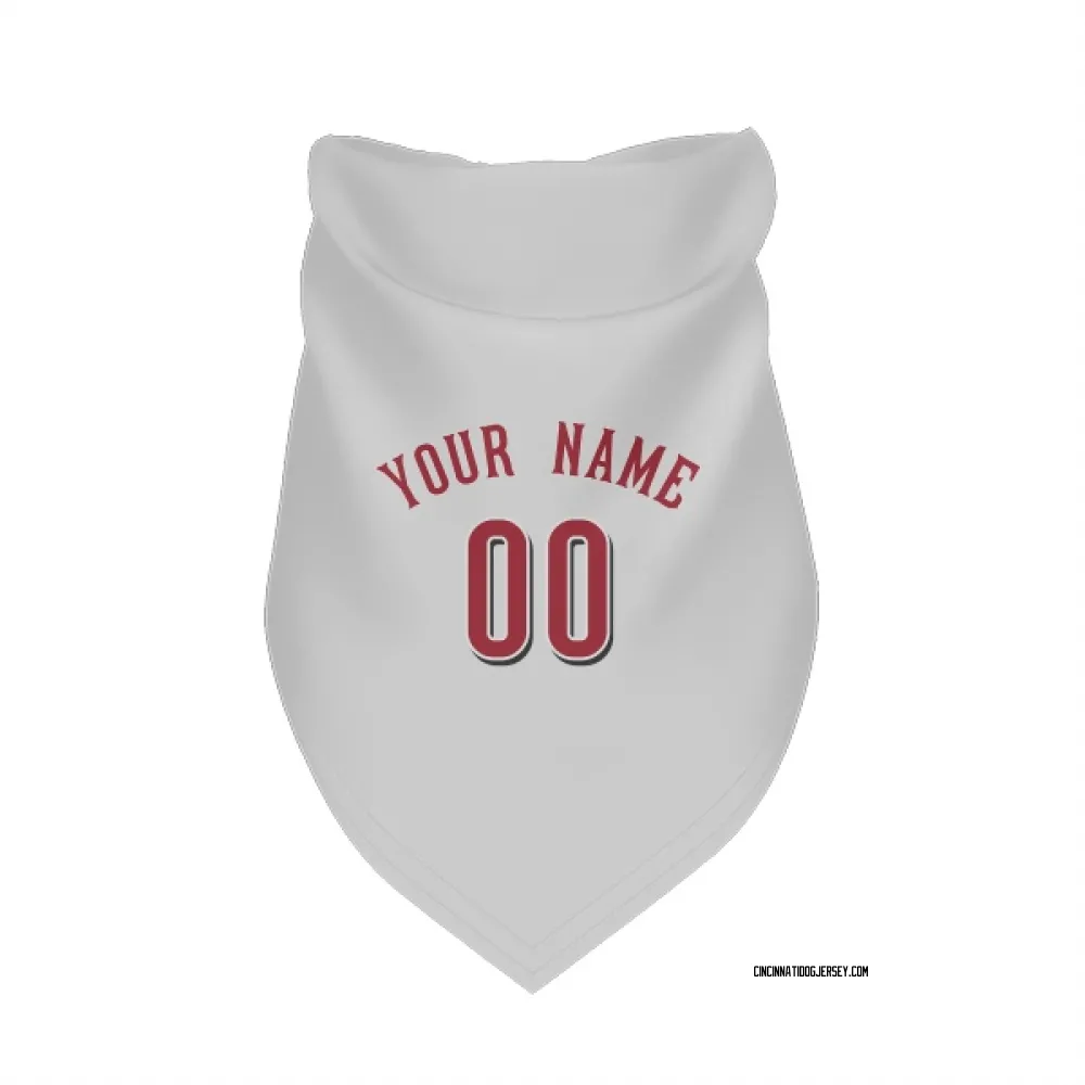 Cincinnati Reds Custom White Pet Bandana for Dog & Cat