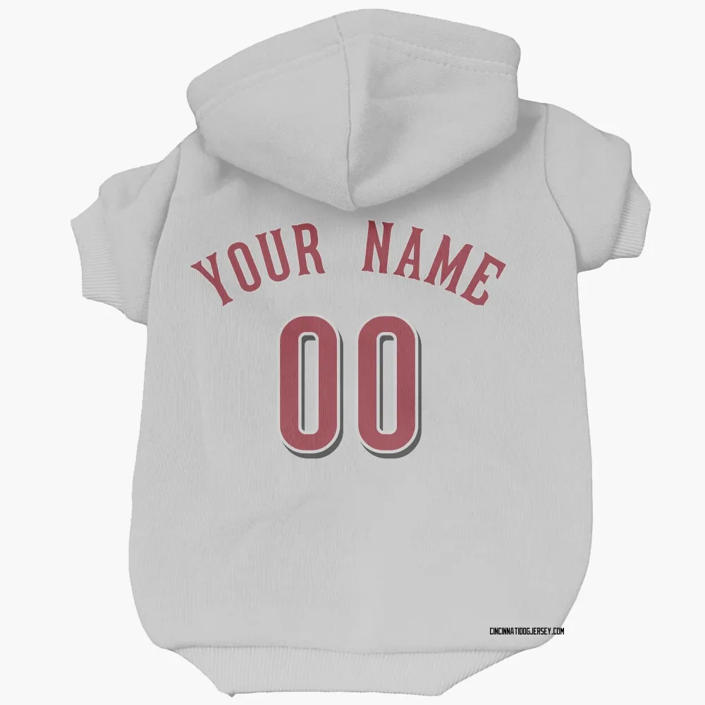 Cincinnati Reds Custom White Pet Hoodie for Dog & Cat