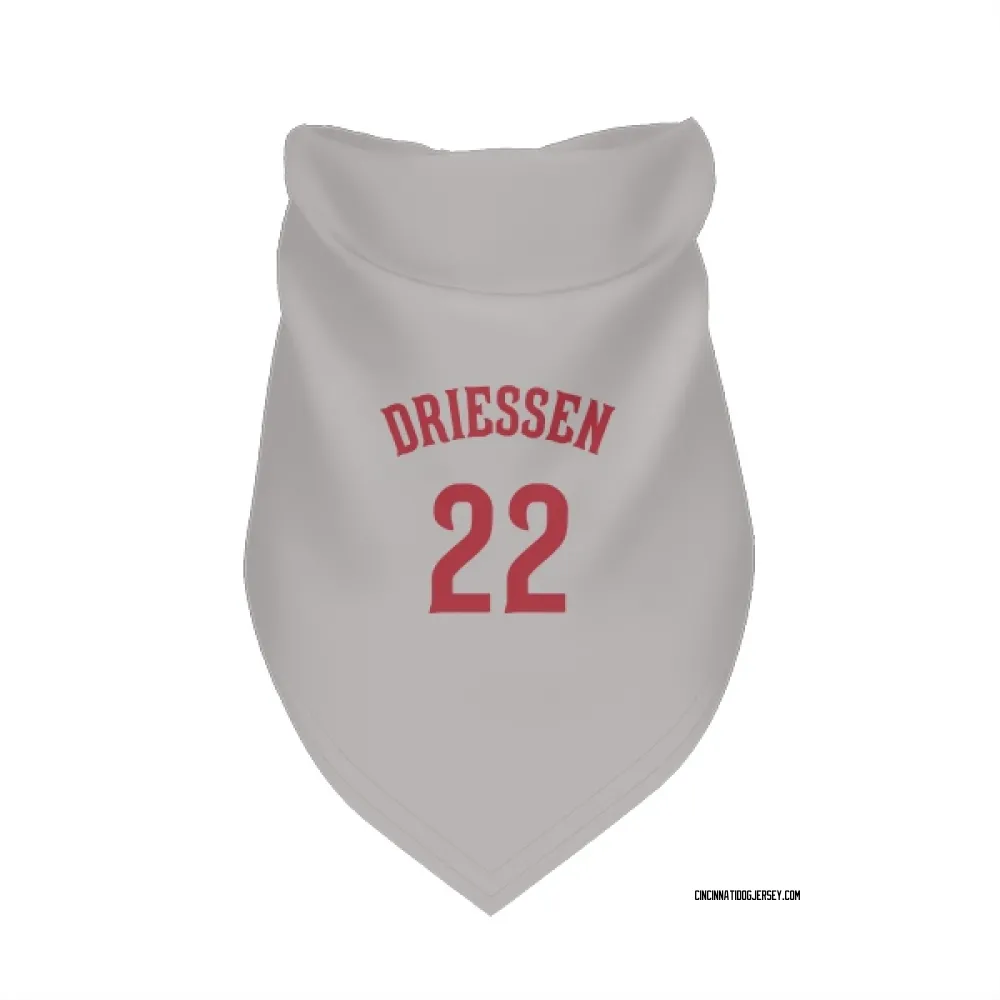Cincinnati Reds Dan Driessen Gray Pet Bandana for Dog & Cat