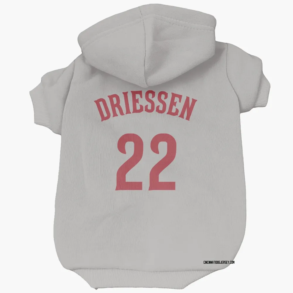 Cincinnati Reds Dan Driessen Gray Pet Hoodie for Dog & Cat