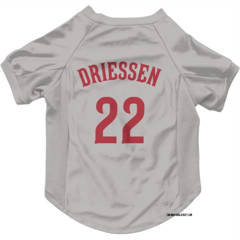 Cincinnati Reds Dan Driessen Gray Pet Jersey for Dog & Cat