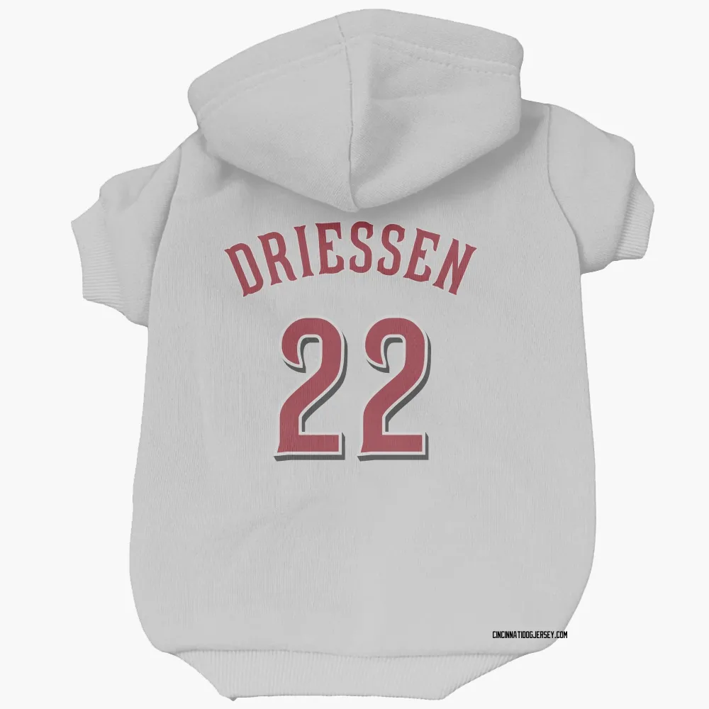 Cincinnati Reds Dan Driessen White Pet Hoodie for Dog & Cat