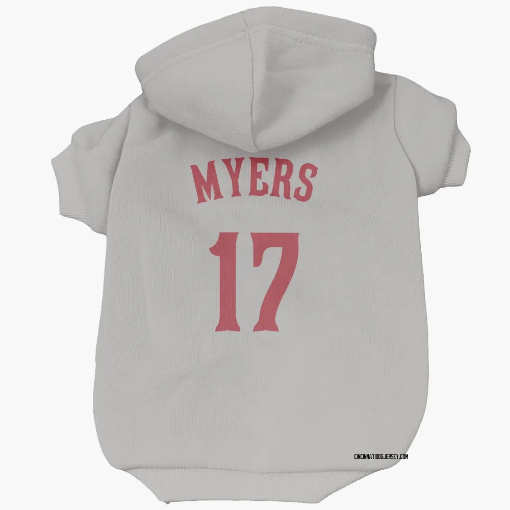 Cincinnati Reds Dane Myers Gray Pet Hoodie for Dog & Cat