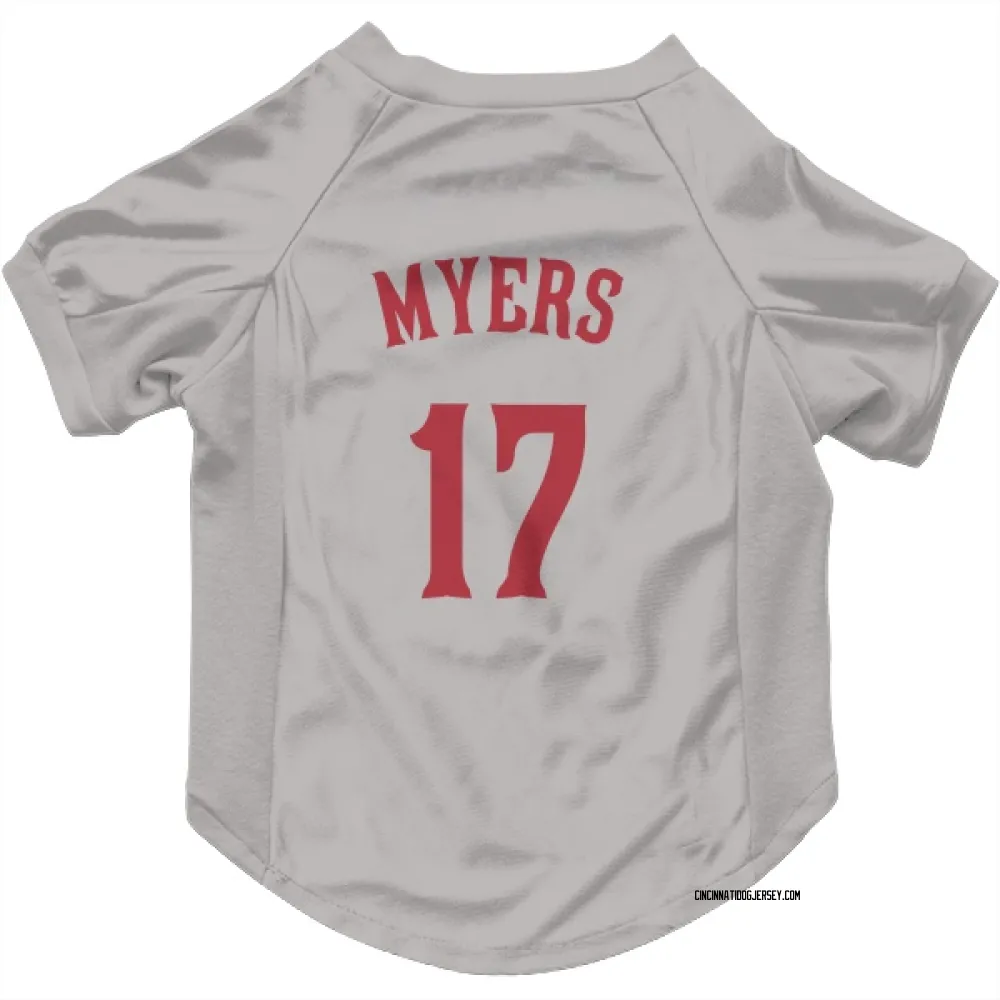 Cincinnati Reds Dane Myers Gray Pet Jersey for Dog & Cat