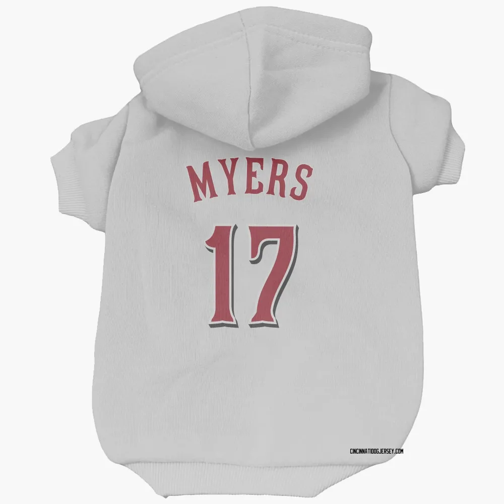 Cincinnati Reds Dane Myers White Pet Hoodie for Dog & Cat