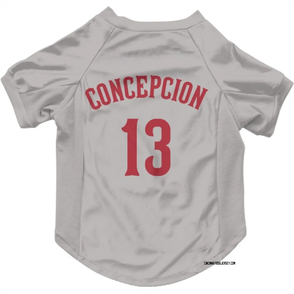 Cincinnati Reds Dave Concepcion Gray Pet Jersey for Dog & Cat