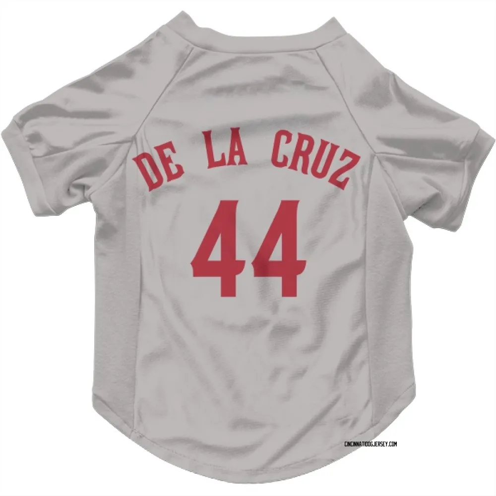 Cincinnati Reds Elly De La Cruz Gray Pet Jersey for Dog & Cat