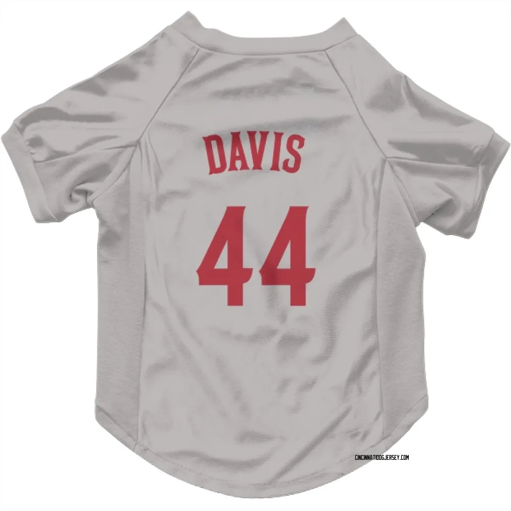Cincinnati Reds Eric Davis Gray Pet Jersey for Dog & Cat