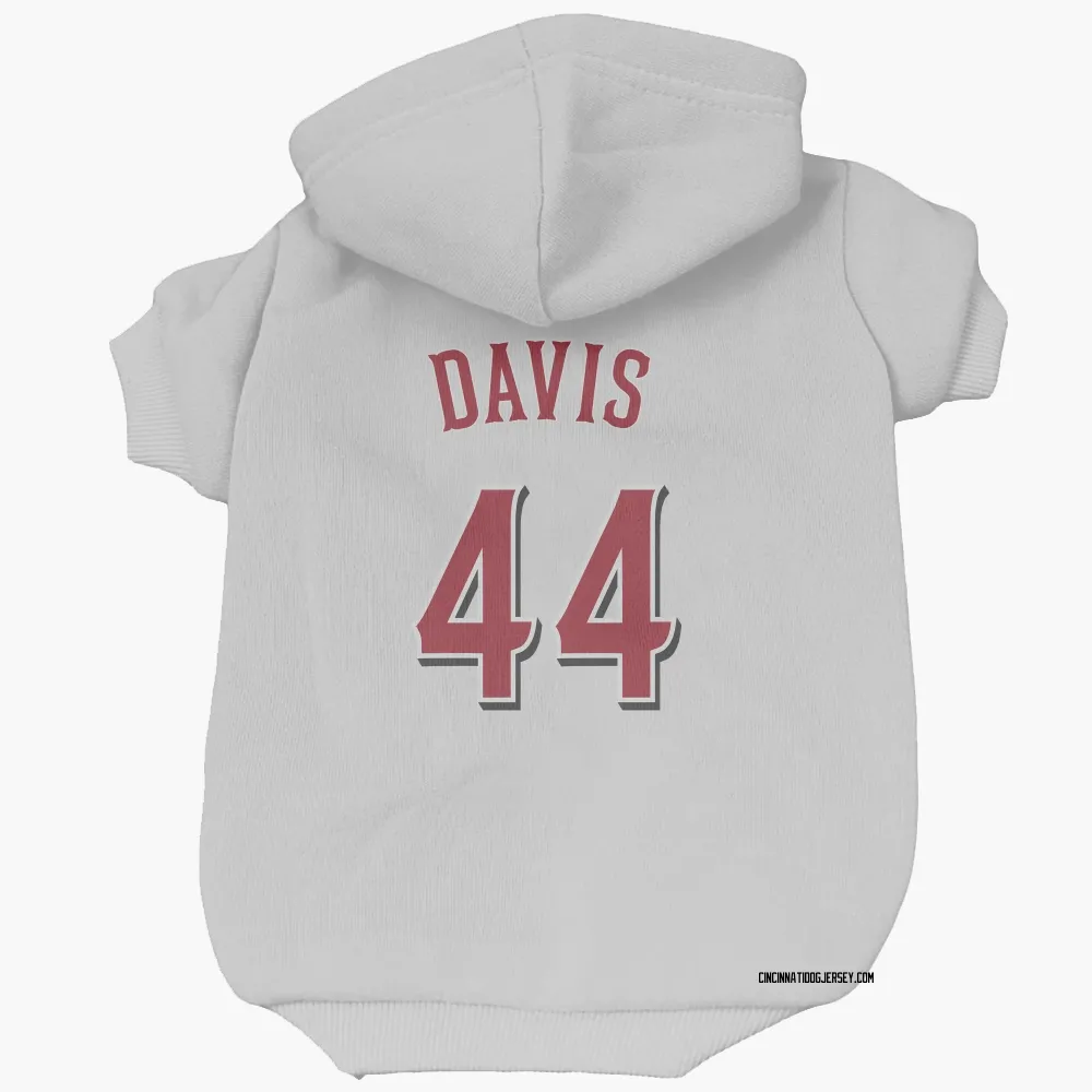 Cincinnati Reds Eric Davis White Pet Hoodie for Dog & Cat