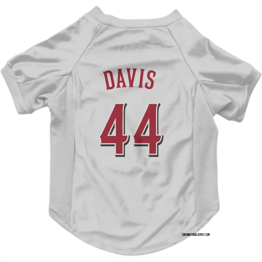 Cincinnati Reds Eric Davis White Pet Jersey for Dog & Cat