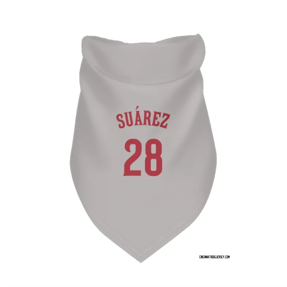 Cincinnati Reds Eugenio Suarez Gray Pet Bandana for Dog & Cat
