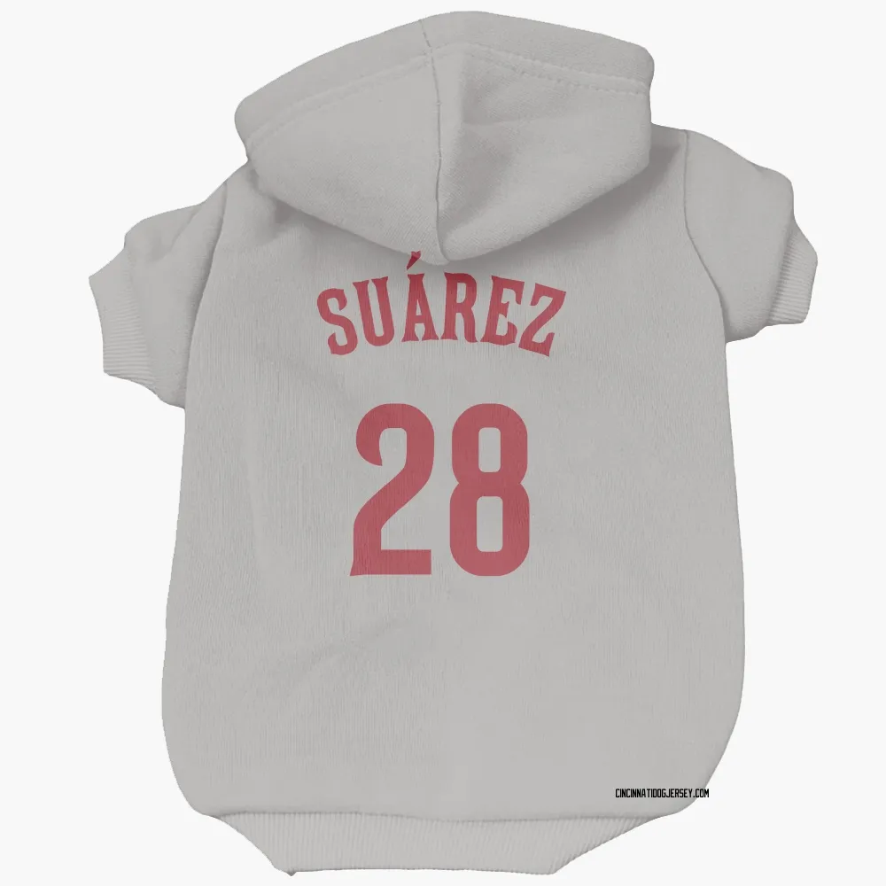 Cincinnati Reds Eugenio Suarez Gray Pet Hoodie for Dog & Cat