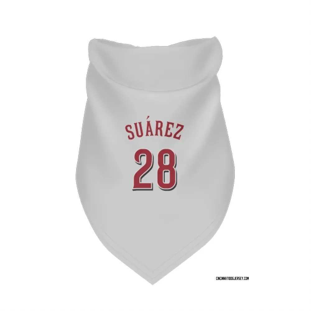 Cincinnati Reds Eugenio Suarez White Pet Bandana for Dog & Cat