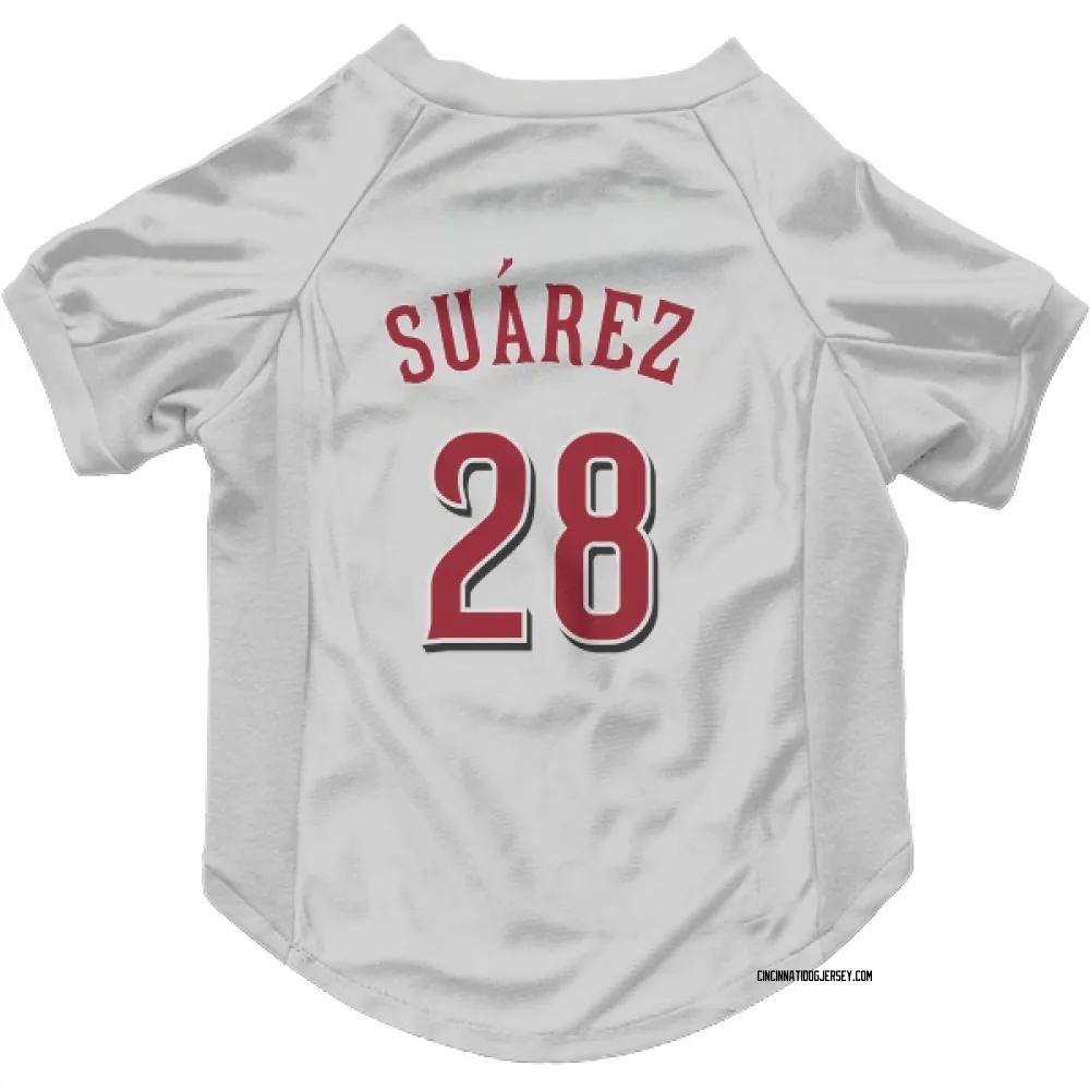 Cincinnati Reds Eugenio Suarez White Pet Jersey for Dog & Cat
