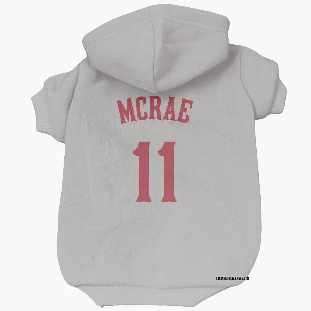 Cincinnati Reds Hal Mcrae Gray Pet Hoodie for Dog & Cat