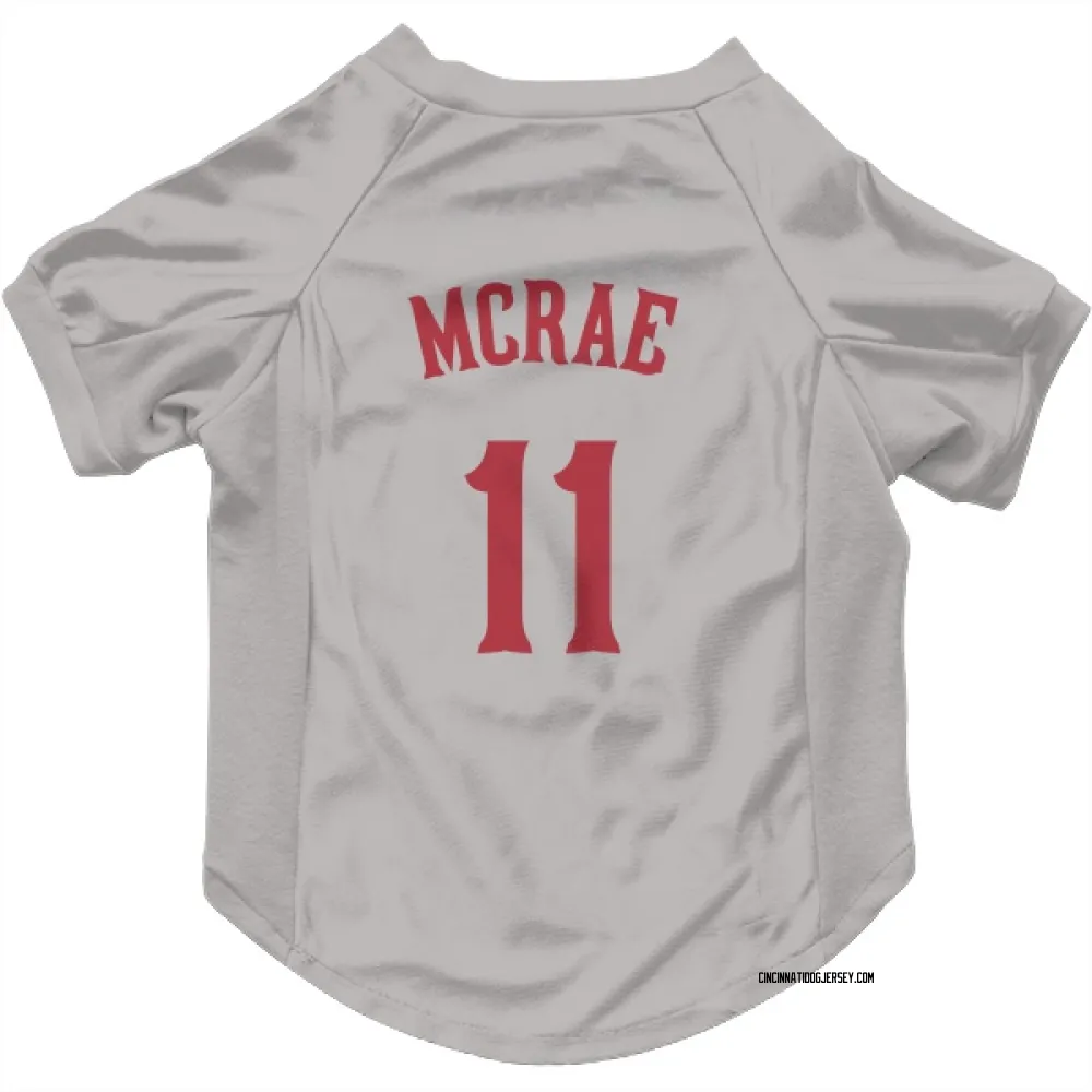 Cincinnati Reds Hal Mcrae Gray Pet Jersey for Dog & Cat