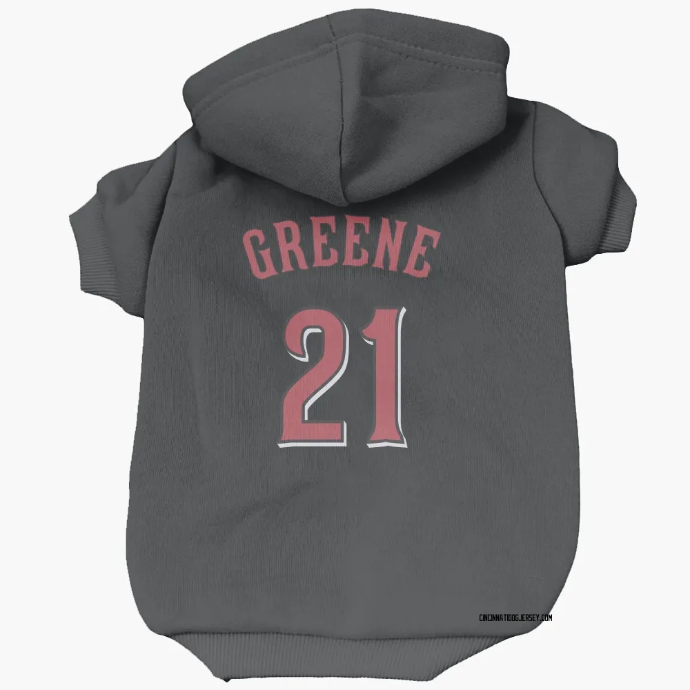 Cincinnati Reds Hunter Greene Black Pet Hoodie for Dog & Cat