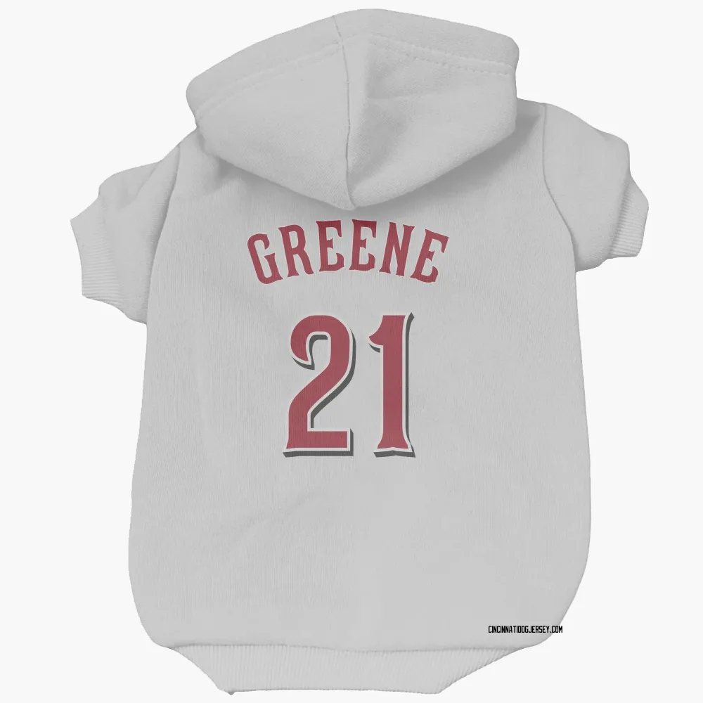 Cincinnati Reds Hunter Greene White Pet Hoodie for Dog & Cat