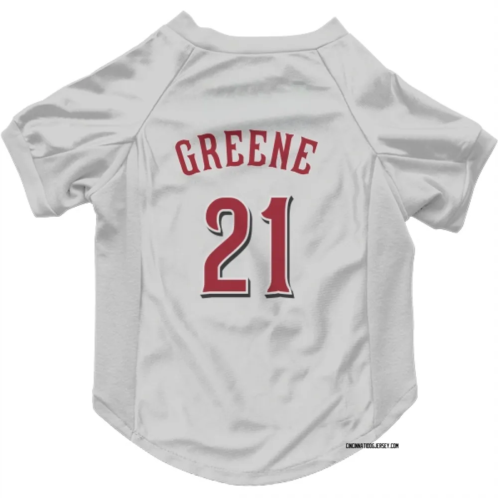 Cincinnati Reds Hunter Greene White Pet Jersey for Dog & Cat