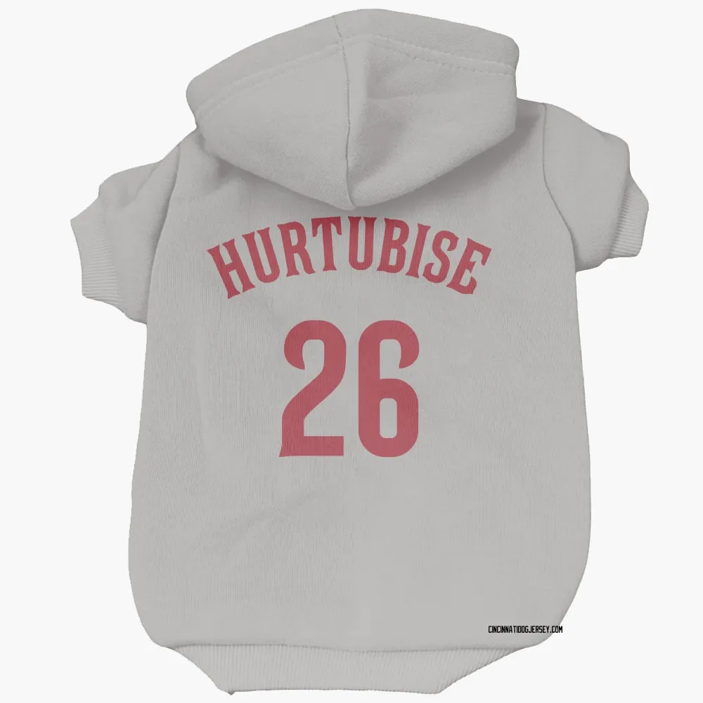 Cincinnati Reds Jacob Hurtubise Gray Pet Hoodie for Dog & Cat