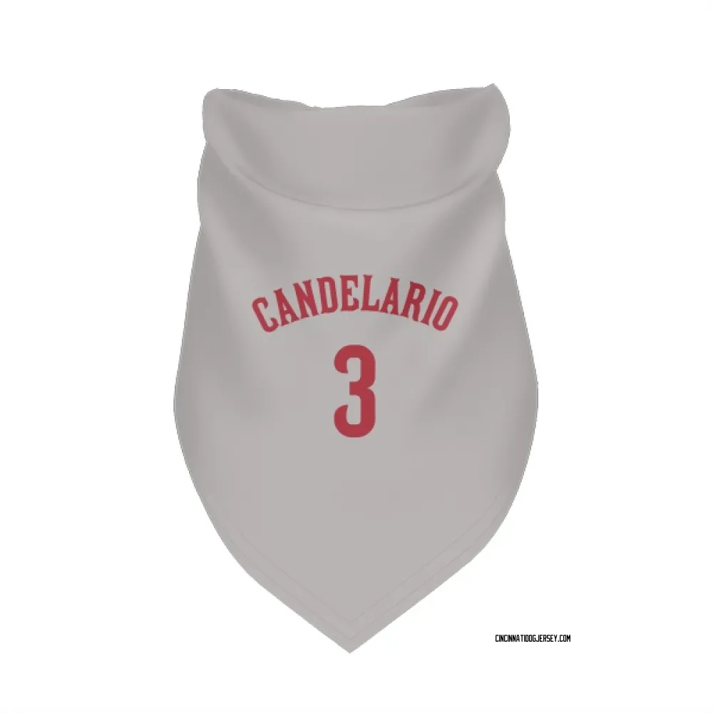 Cincinnati Reds Jeimer Candelario Gray Pet Bandana for Dog & Cat