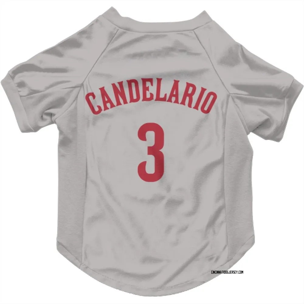 Cincinnati Reds Jeimer Candelario Gray Pet Jersey for Dog & Cat