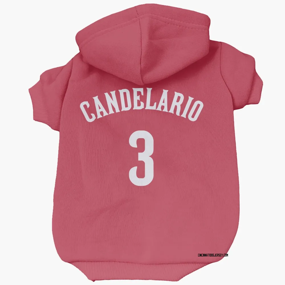Cincinnati Reds Jeimer Candelario Red Pet Hoodie for Dog & Cat