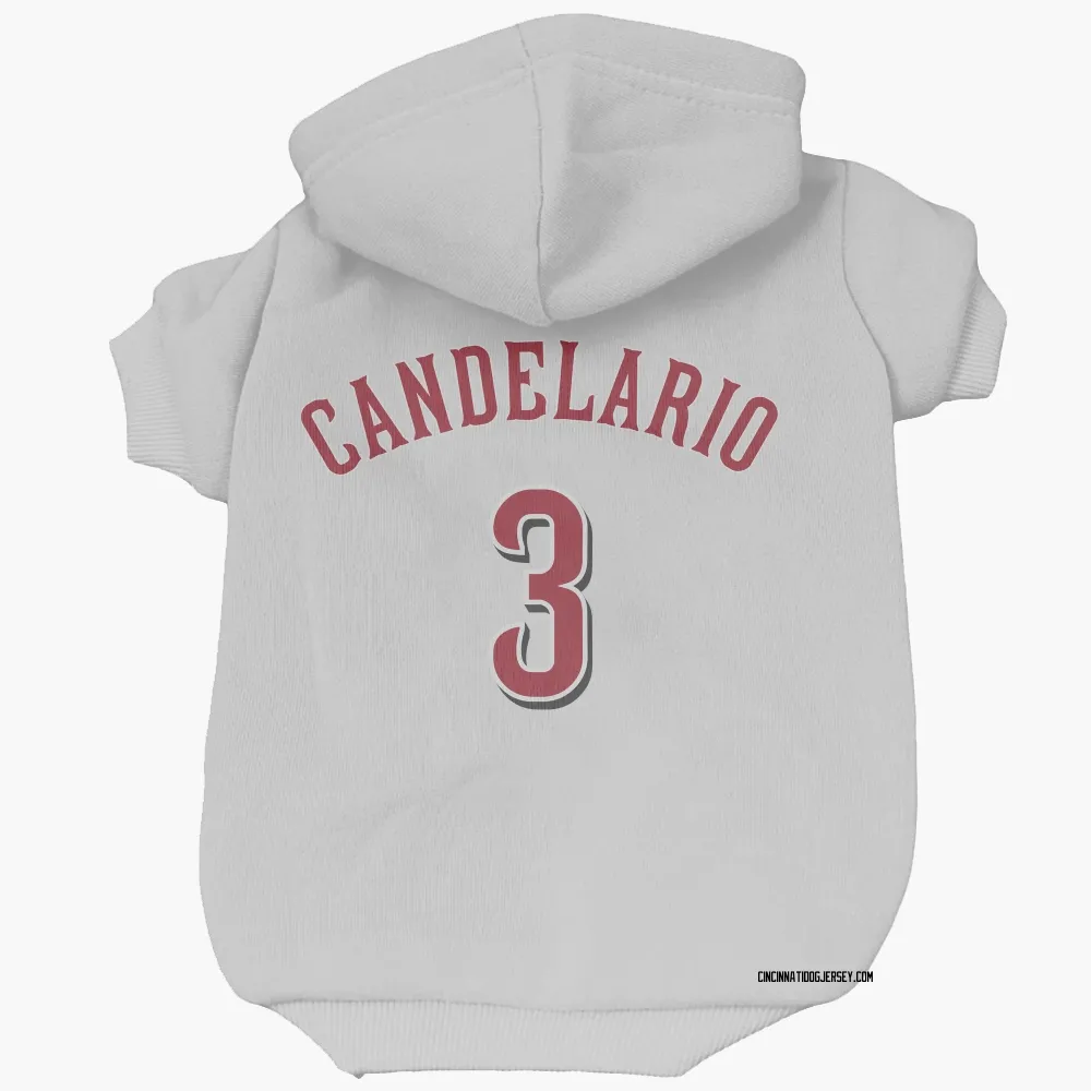 Cincinnati Reds Jeimer Candelario White Pet Hoodie for Dog & Cat