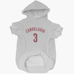Cincinnati Reds Jeimer Candelario White Pet Hoodie for Dog & Cat