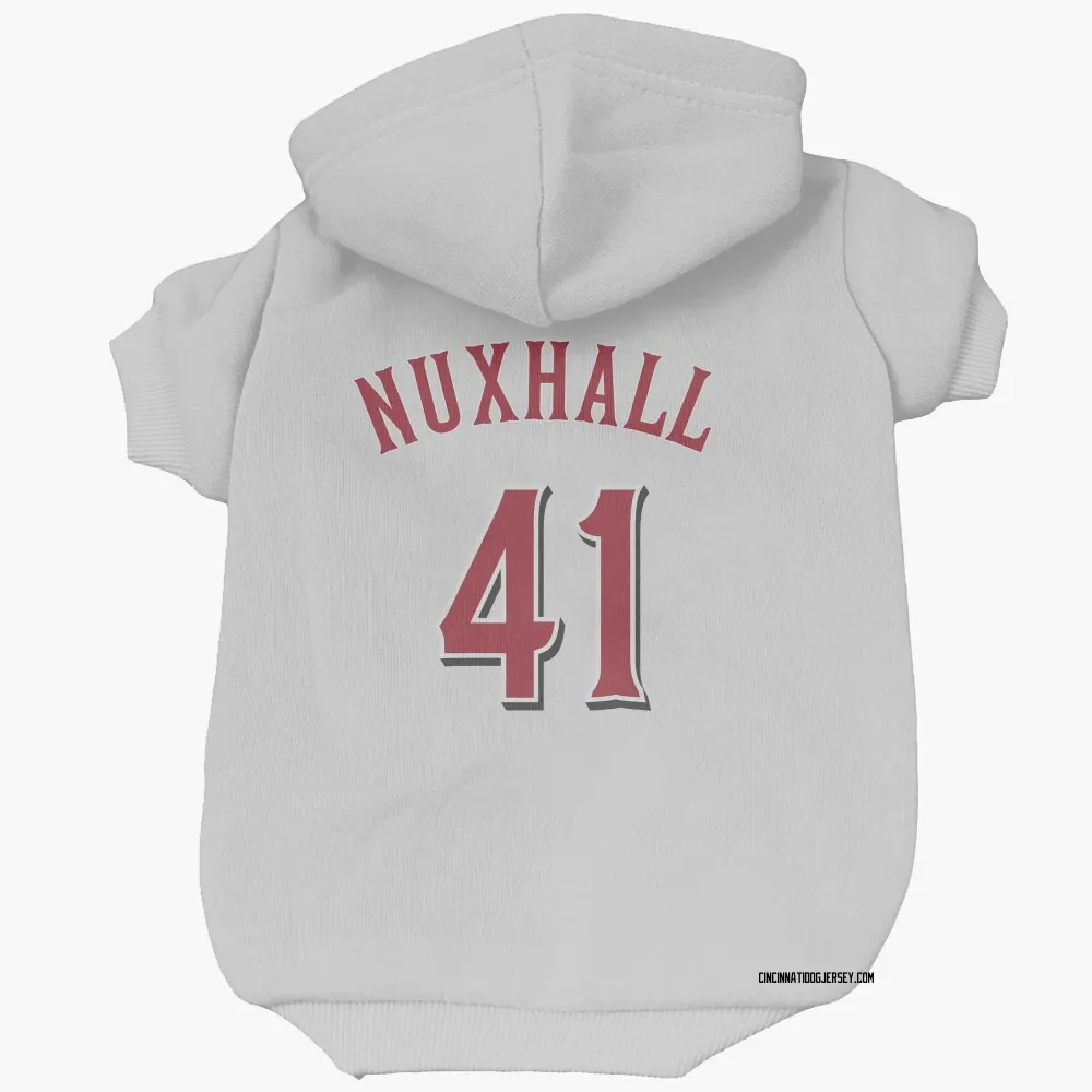 Cincinnati Reds Joe Nuxhall White Pet Hoodie for Dog & Cat