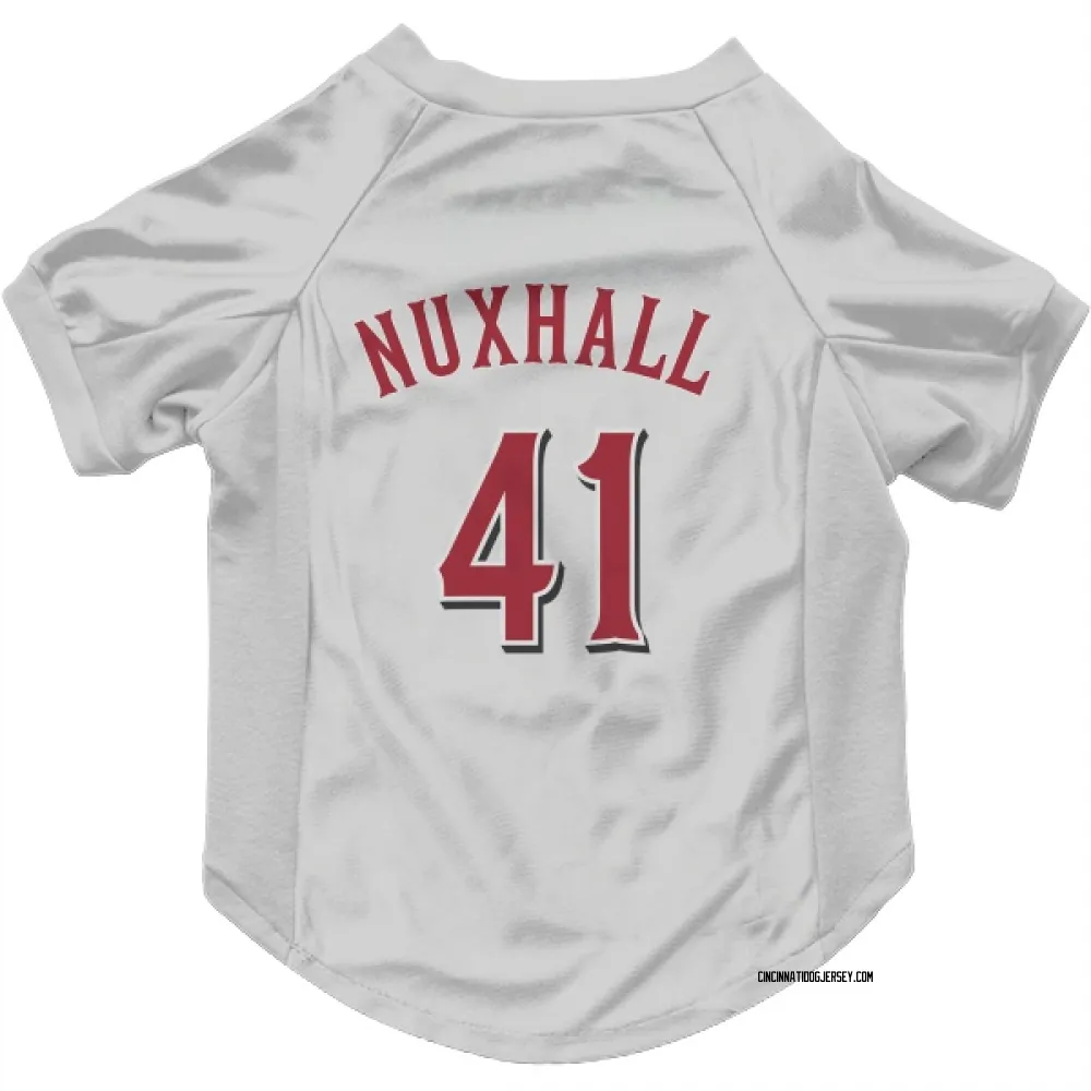 Cincinnati Reds Joe Nuxhall White Pet Jersey for Dog & Cat