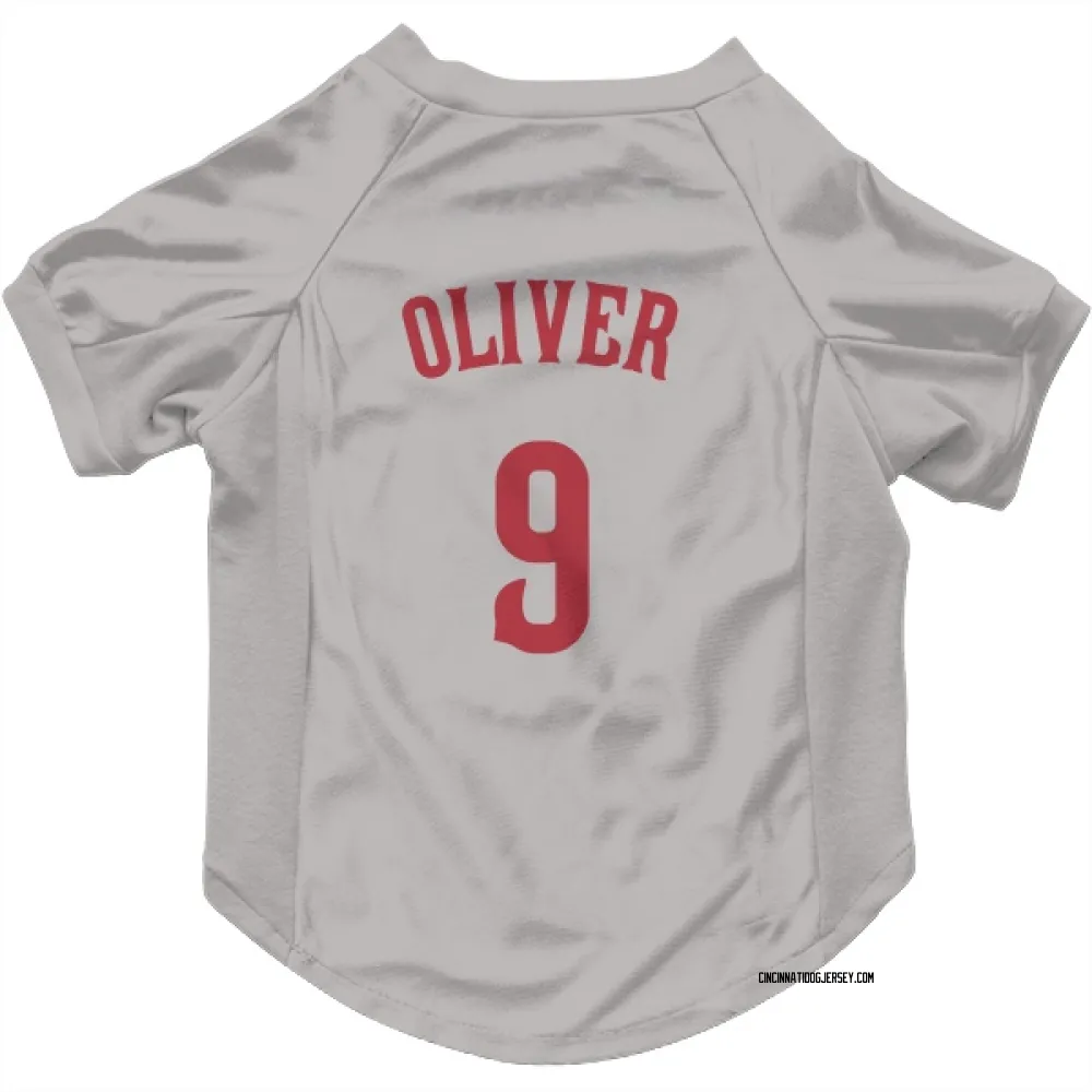 Cincinnati Reds Joe Oliver Gray Pet Jersey for Dog & Cat