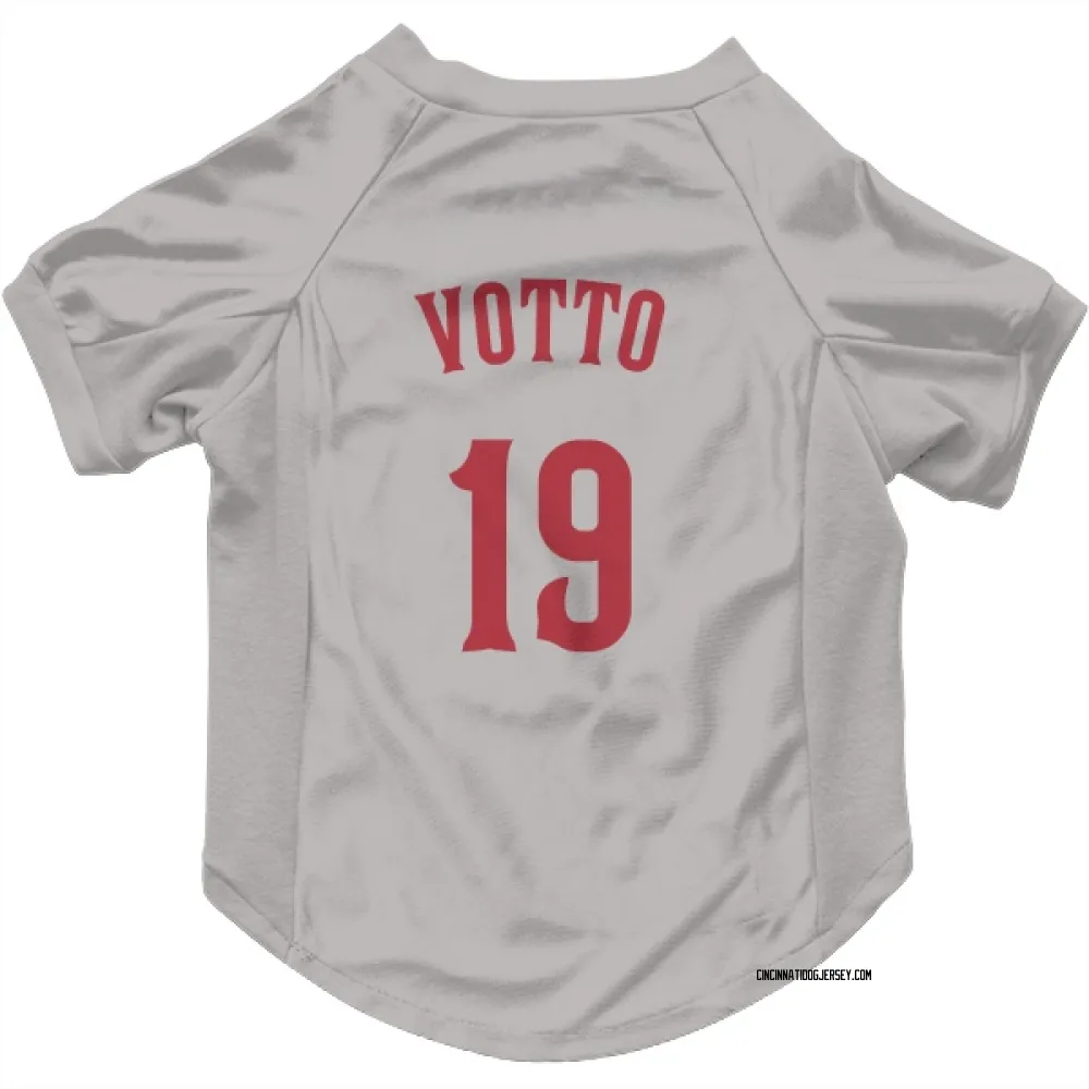 Cincinnati Reds Joey Votto Gray Pet Jersey for Dog & Cat