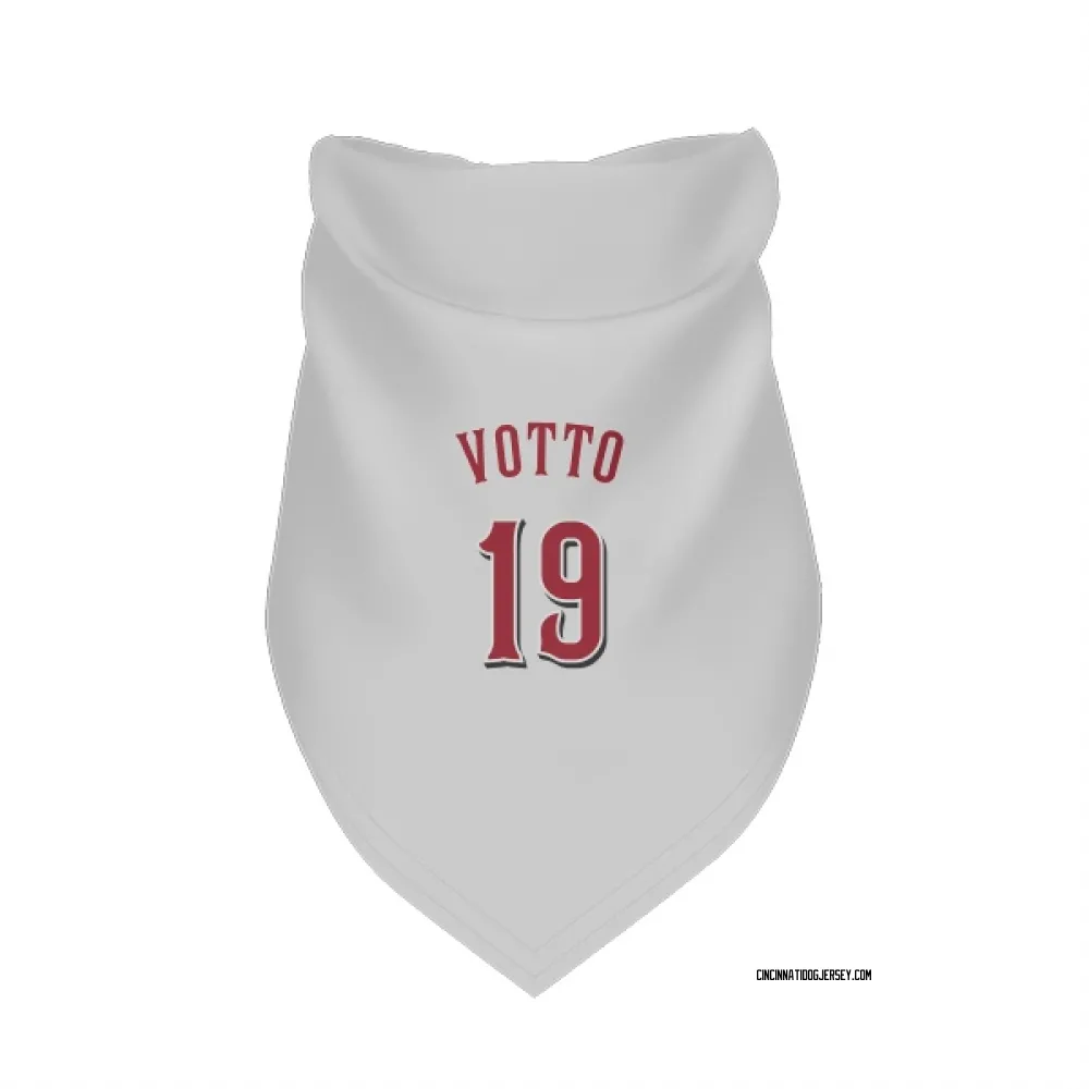 Cincinnati Reds Joey Votto White Pet Bandana for Dog & Cat