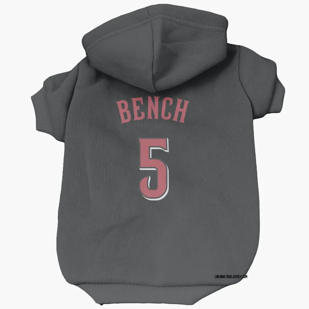 Cincinnati Reds Johnny Bench Black Pet Hoodie for Dog & Cat