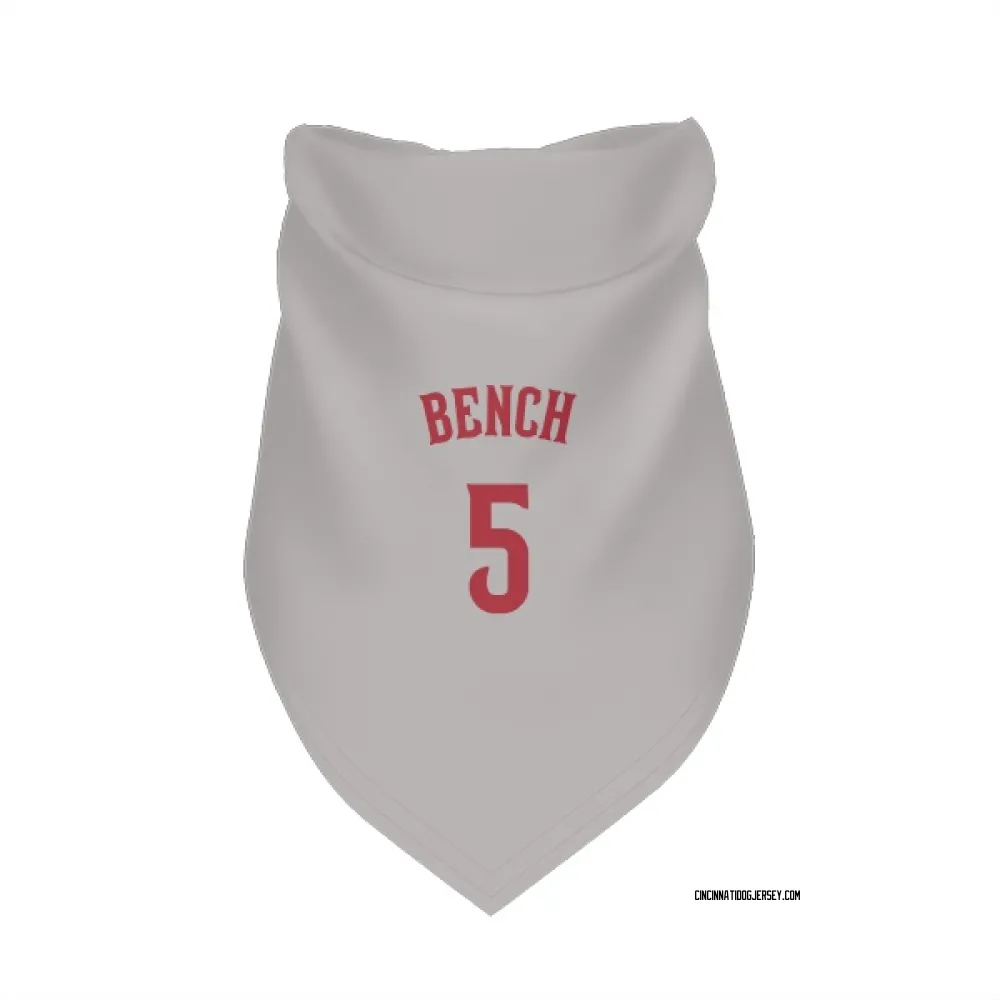 Cincinnati Reds Johnny Bench Gray Pet Bandana for Dog & Cat