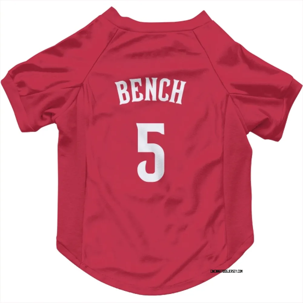 Cincinnati Reds Johnny Bench Red Pet Jersey for Dog & Cat