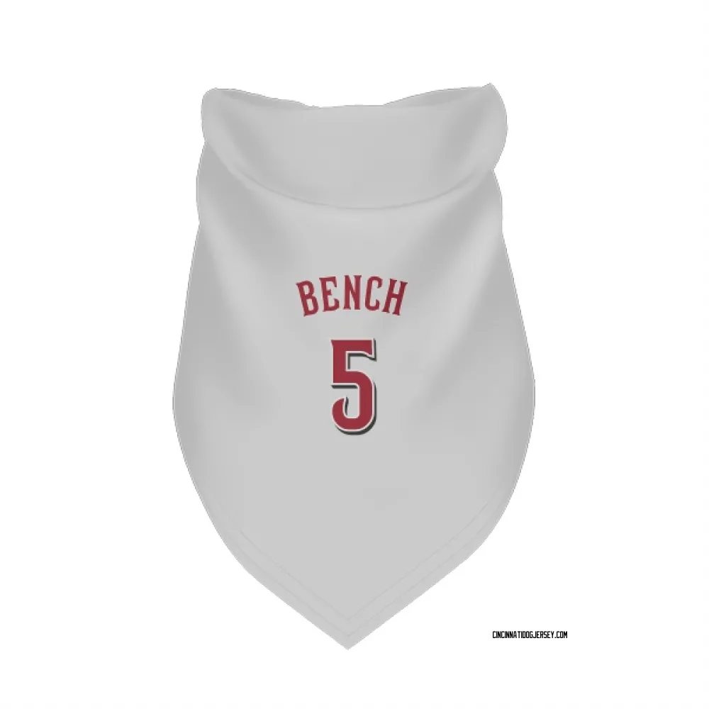 Cincinnati Reds Johnny Bench White Pet Bandana for Dog & Cat