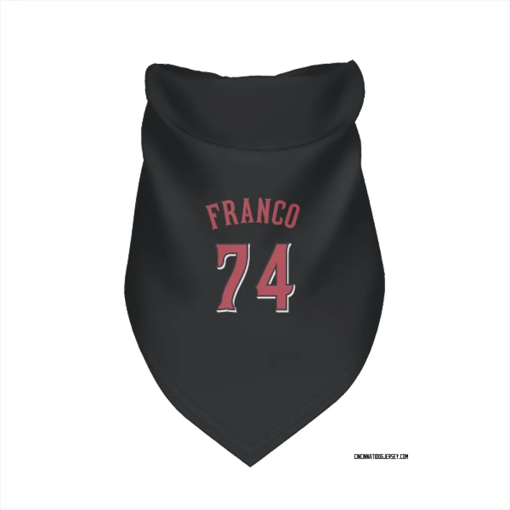 Cincinnati Reds Jose Franco Black Pet Bandana for Dog & Cat